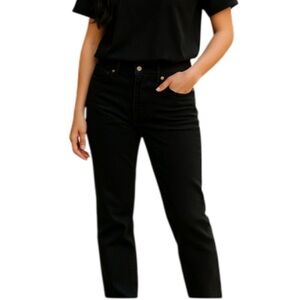 RALPH LAUREN LRL Classic Fit Straight Leg Jeans Black Mid Rise Retro Preppy 8